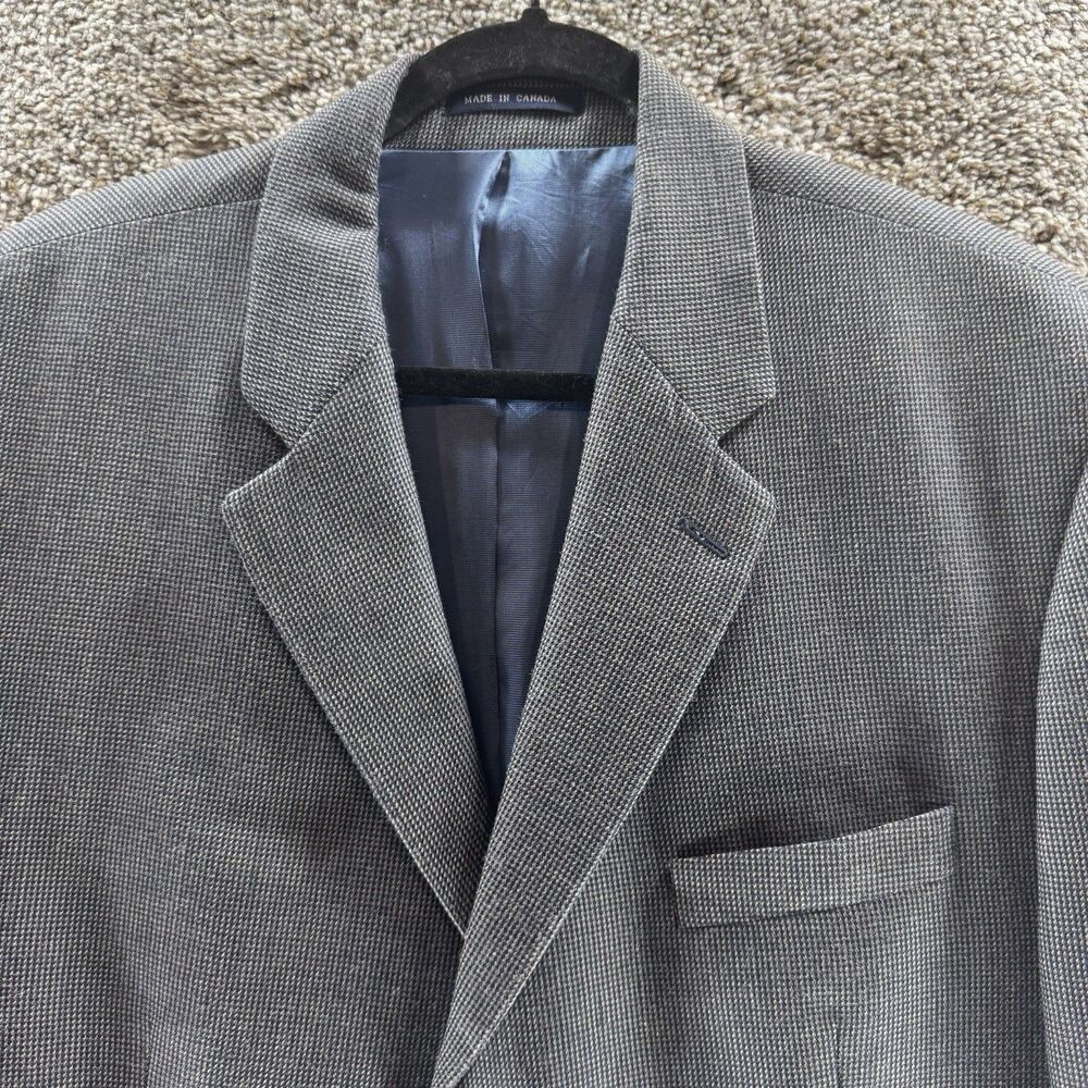 Vintage Ralph Ralph Lauren Blazer Men 48 Gray Wool Silk Union Made Double RL RRL - Picture 3 of 16